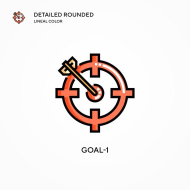 Hedef-1 vektör simgesi. Modern vektör illüstrasyon kavramları. Düzenlemesi ve kişiselleştirmesi kolay.