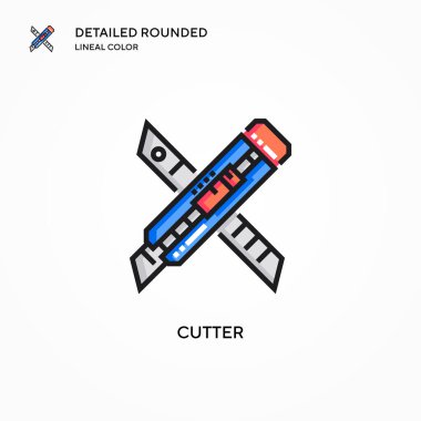 Kesici vektör simgesi. Modern vektör illüstrasyon kavramları. Düzenlemesi ve kişiselleştirmesi kolay.