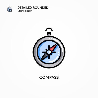 Pusula vektör simgesi. Modern vektör illüstrasyon kavramları. Düzenlemesi ve kişiselleştirmesi kolay.