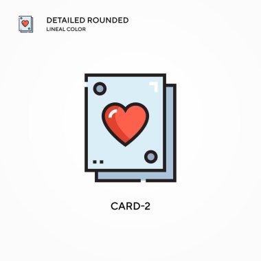 Kart-2 vektör simgesi. Modern vektör illüstrasyon kavramları. Düzenlemesi ve kişiselleştirmesi kolay.