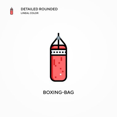 Boks torbası vektör simgesi. Modern vektör illüstrasyon kavramları. Düzenlemesi ve kişiselleştirmesi kolay.