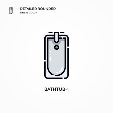 Küvet-1 vektör ikonu. Modern vektör illüstrasyon kavramları. Düzenlemesi ve kişiselleştirmesi kolay.