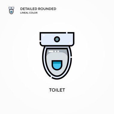 Tuvalet vektörü simgesi. Modern vektör illüstrasyon kavramları. Düzenlemesi ve kişiselleştirmesi kolay.