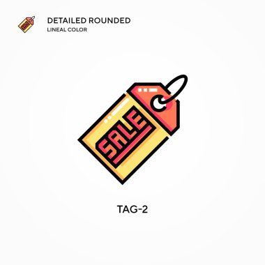 Tag-2 vektör simgesi. Modern vektör illüstrasyon kavramları. Düzenlemesi ve kişiselleştirmesi kolay.
