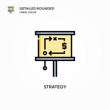 Strateji vektör simgesi. Modern vektör illüstrasyon kavramları. Düzenlemesi ve kişiselleştirmesi kolay.