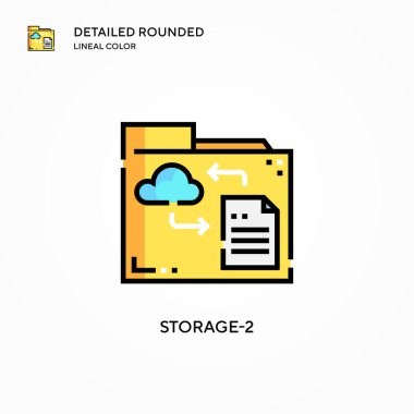 Depo-2 vektör simgesi. Modern vektör illüstrasyon kavramları. Düzenlemesi ve kişiselleştirmesi kolay.