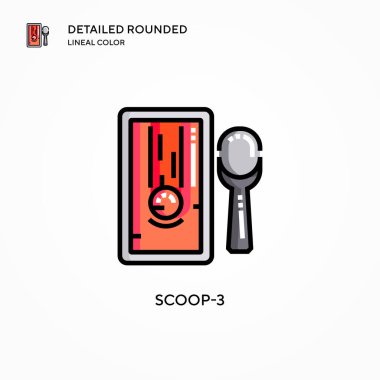 Kepçe-3 vektör simgesi. Modern vektör illüstrasyon kavramları. Düzenlemesi ve kişiselleştirmesi kolay.