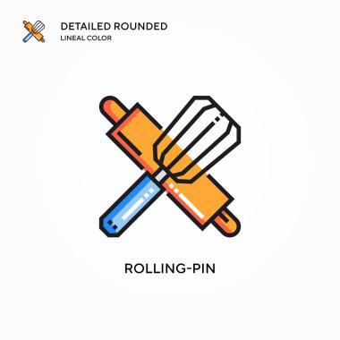 Rolling-pin vektör simgesi. Modern vektör illüstrasyon kavramları. Düzenlemesi ve kişiselleştirmesi kolay.