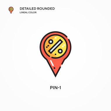 Pin-1 vektör simgesi. Modern vektör illüstrasyon kavramları. Düzenlemesi ve kişiselleştirmesi kolay.