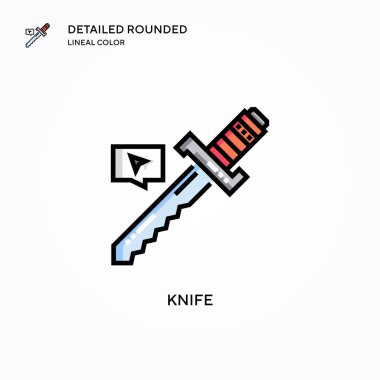 Bıçak vektör simgesi. Modern vektör illüstrasyon kavramları. Düzenlemesi ve kişiselleştirmesi kolay.