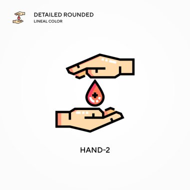 El-2 vektör simgesi. Modern vektör illüstrasyon kavramları. Düzenlemesi ve kişiselleştirmesi kolay.