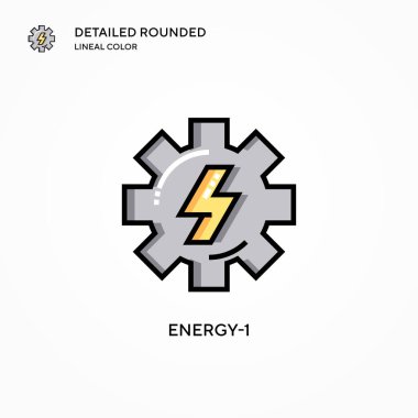 Enerji-1 vektör simgesi. Modern vektör illüstrasyon kavramları. Düzenlemesi ve kişiselleştirmesi kolay.