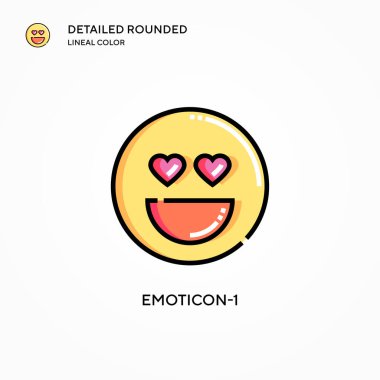 Duygusal-1 vektör simgesi. Modern vektör illüstrasyon kavramları. Düzenlemesi ve kişiselleştirmesi kolay.