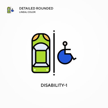 Engelli-1 vektör simgesi. Modern vektör illüstrasyon kavramları. Düzenlemesi ve kişiselleştirmesi kolay.