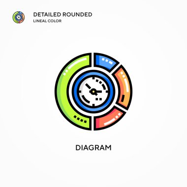 Diyagram vektör simgesi. Modern vektör illüstrasyon kavramları. Düzenlemesi ve kişiselleştirmesi kolay.
