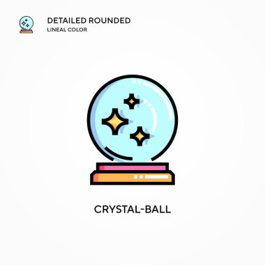 Kristal küre vektör simgesi. Modern vektör illüstrasyon kavramları. Düzenlemesi ve kişiselleştirmesi kolay.