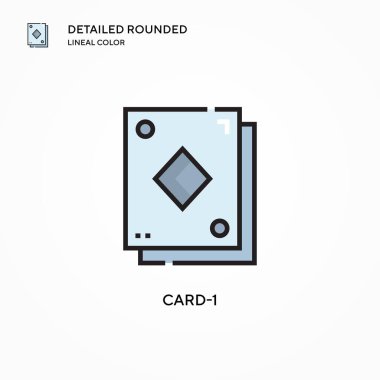 Kart-1 vektör simgesi. Modern vektör illüstrasyon kavramları. Düzenlemesi ve kişiselleştirmesi kolay.