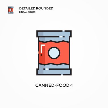 Konserve yiyecek-1 vektör simgesi. Modern vektör illüstrasyon kavramları. Düzenlemesi ve kişiselleştirmesi kolay.