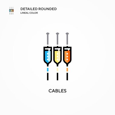Kablo vektör simgesi. Modern vektör illüstrasyon kavramları. Düzenlemesi ve kişiselleştirmesi kolay.