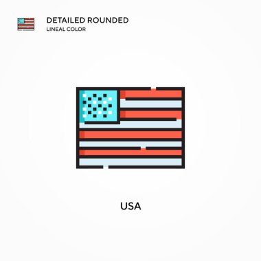Usa vektör simgesi. Modern vektör illüstrasyon kavramları. Düzenlemesi ve kişiselleştirmesi kolay.