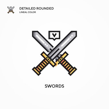 Kılıç vektör simgesi. Modern vektör illüstrasyon kavramları. Düzenlemesi ve kişiselleştirmesi kolay.