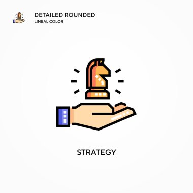 Strateji vektör simgesi. Modern vektör illüstrasyon kavramları. Düzenlemesi ve kişiselleştirmesi kolay.
