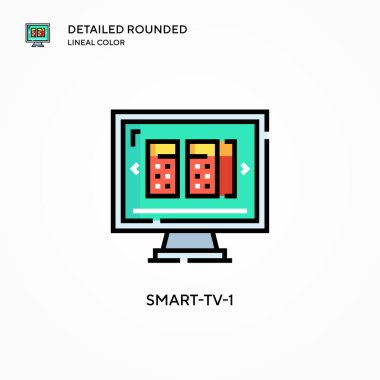 Akıllı TV-1 vektör simgesi. Modern vektör illüstrasyon kavramları. Düzenlemesi ve kişiselleştirmesi kolay.