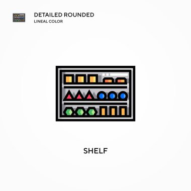 Shelf vektör simgesi. Modern vektör illüstrasyon kavramları. Düzenlemesi ve kişiselleştirmesi kolay.