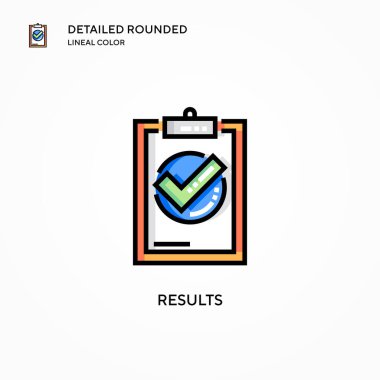 Sonuç vektör simgesi. Modern vektör illüstrasyon kavramları. Düzenlemesi ve kişiselleştirmesi kolay.