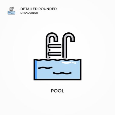 Havuz vektör simgesi. Modern vektör illüstrasyon kavramları. Düzenlemesi ve kişiselleştirmesi kolay.
