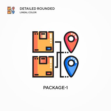 Paket-1 vektör simgesi. Modern vektör illüstrasyon kavramları. Düzenlemesi ve kişiselleştirmesi kolay.