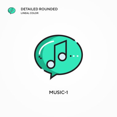 Müzik-1 vektör simgesi. Modern vektör illüstrasyon kavramları. Düzenlemesi ve kişiselleştirmesi kolay.