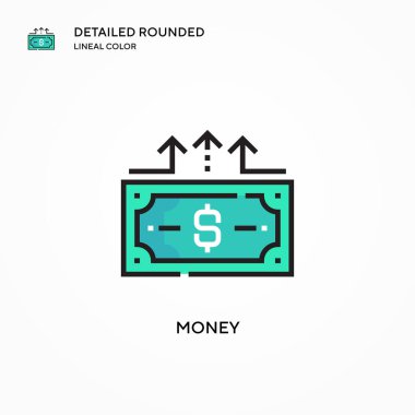 Para vektör simgesi. Modern vektör illüstrasyon kavramları. Düzenlemesi ve kişiselleştirmesi kolay.