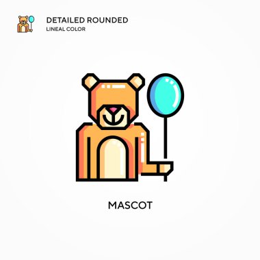 Maskot vektör simgesi. Modern vektör illüstrasyon kavramları. Düzenlemesi ve kişiselleştirmesi kolay.