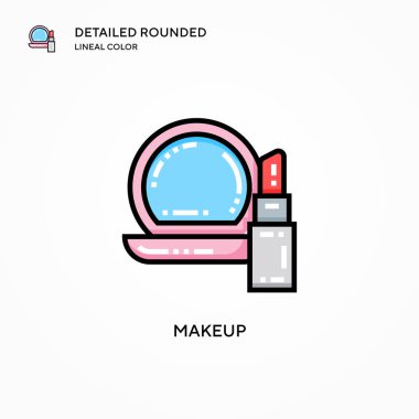 Makyaj vektörü simgesi. Modern vektör illüstrasyon kavramları. Düzenlemesi ve kişiselleştirmesi kolay.