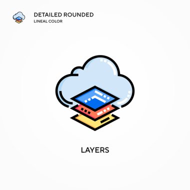 Katman vektör simgesi. Modern vektör illüstrasyon kavramları. Düzenlemesi ve kişiselleştirmesi kolay.