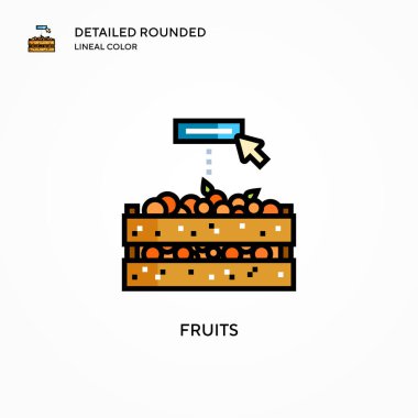 Meyve vektör simgesi. Modern vektör illüstrasyon kavramları. Düzenlemesi ve kişiselleştirmesi kolay.