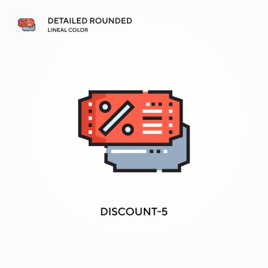 İndirim-5 vektör simgesi. Modern vektör illüstrasyon kavramları. Düzenlemesi ve kişiselleştirmesi kolay.