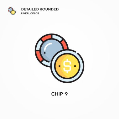 Chip-9 vektör simgesi. Modern vektör illüstrasyon kavramları. Düzenlemesi ve kişiselleştirmesi kolay.