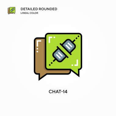 Sohbet-14 vektör simgesi. Modern vektör illüstrasyon kavramları. Düzenlemesi ve kişiselleştirmesi kolay.