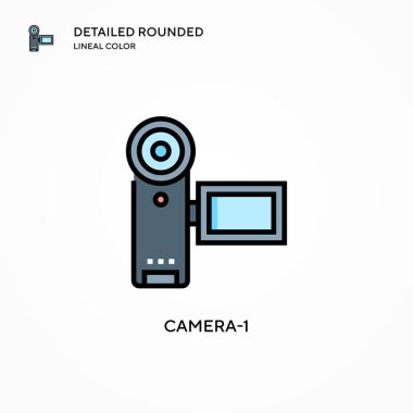 Kamera-1 vektör simgesi. Modern vektör illüstrasyon kavramları. Düzenlemesi ve kişiselleştirmesi kolay.