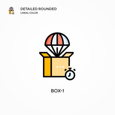 Kutu-1 vektör simgesi. Modern vektör illüstrasyon kavramları. Düzenlemesi ve kişiselleştirmesi kolay.