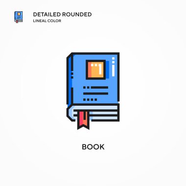Kitap vektör simgesi. Modern vektör illüstrasyon kavramları. Düzenlemesi ve kişiselleştirmesi kolay.