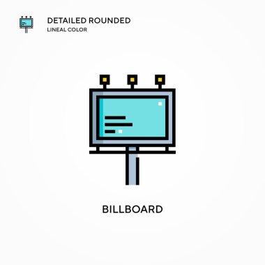 Reklam panosu vektör simgesi. Modern vektör illüstrasyon kavramları. Düzenlemesi ve kişiselleştirmesi kolay.