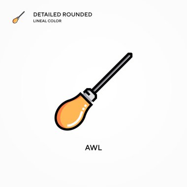 Awl vektör simgesi. Modern vektör illüstrasyon kavramları. Düzenlemesi ve kişiselleştirmesi kolay.