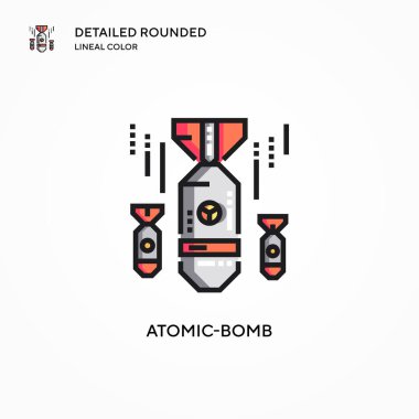 Atom bombası vektör ikonu. Modern vektör illüstrasyon kavramları. Düzenlemesi ve kişiselleştirmesi kolay.