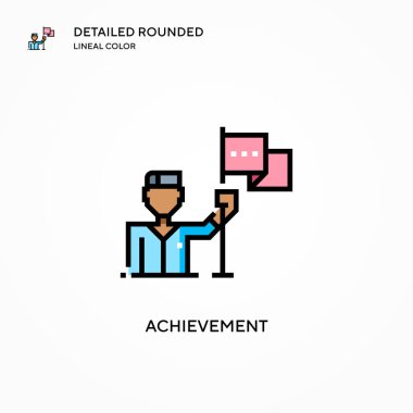 Başarı vektör simgesi. Modern vektör illüstrasyon kavramları. Düzenlemesi ve kişiselleştirmesi kolay.