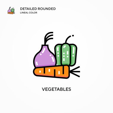 Sebze vektör simgesi. Modern vektör illüstrasyon kavramları. Düzenlemesi ve kişiselleştirmesi kolay.