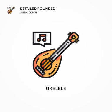 Ukelele vektör simgesi. Modern vektör illüstrasyon kavramları. Düzenlemesi ve kişiselleştirmesi kolay.