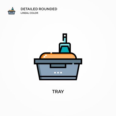 Tepsi vektör simgesi. Modern vektör illüstrasyon kavramları. Düzenlemesi ve kişiselleştirmesi kolay.